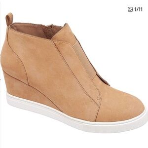 FELICIA LEATHER | Light Brown Original Platform Wedge Sneaker Bootie